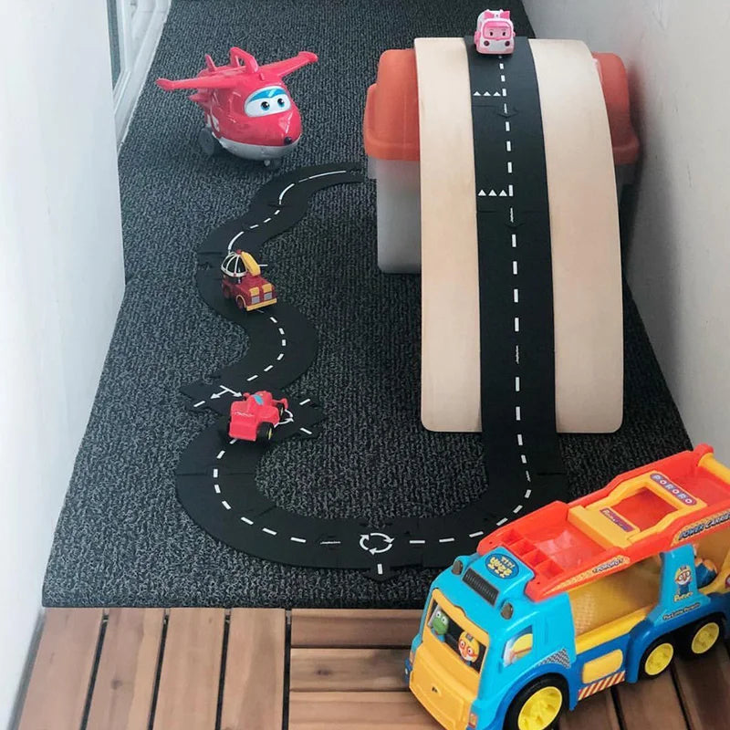 Build and Play: Kids DIY Traffic Roadway Track Puzzle - Educational PVC Set for Road Building, Removable Cars, and Hours of Motorway Fun. Perfect Gift for Boys! - AGTC