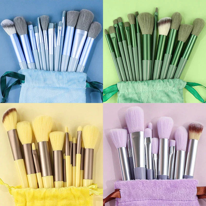 Flawless Beauty: 13pcs Soft Makeup Brushes for Exquisite Powder Blending - Meticulously Crafted for Women - AGTC