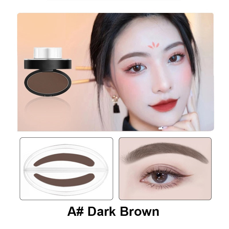 Eyebrow Powder Stamp Tint Stencil Kit | Waterproof, Professional Makeup, Easy to Use - AGTC