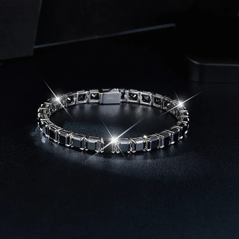 Moissanite stones sparkling on bracelet