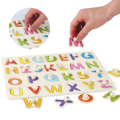 Discover & Learn: Montessori Wooden Puzzle Hand Grab Boards - Engaging Jigsaw with Cartoon Vehicles and Animals for Early Education in Children. - AGTC