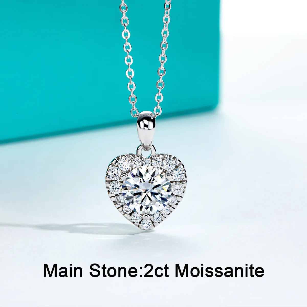 2ct Heart Moissanite Necklace