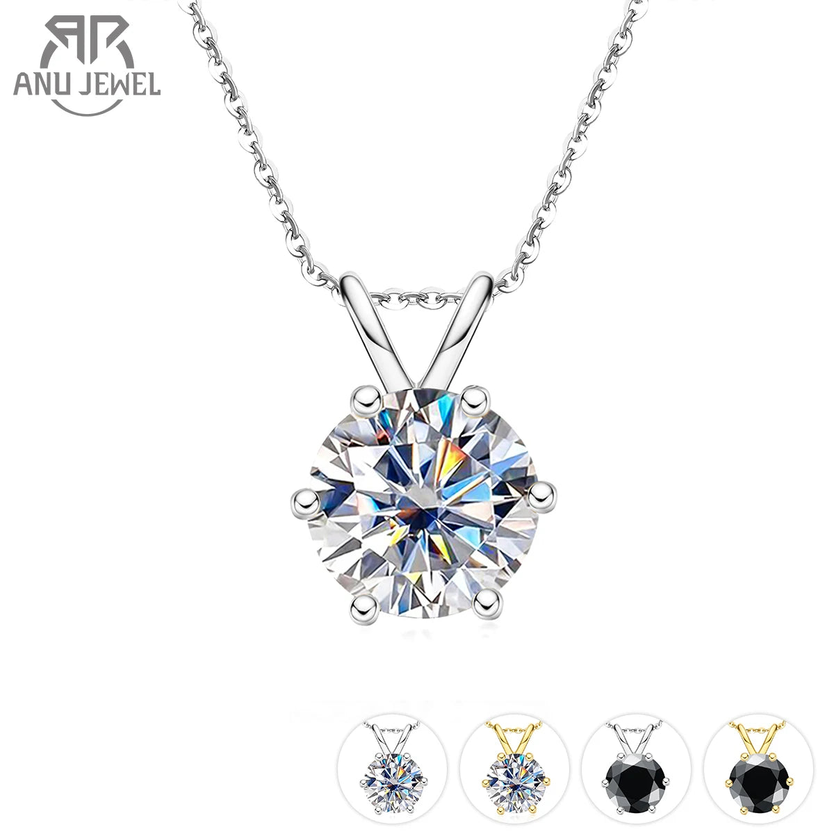 Close-up of 1ct Moissanite Pendant Necklace