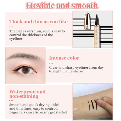 Magnetic-Free Glam: Waterproof Self-Adhesive Eyeliner Pen for Effortless False Eyelashes Application - AGTC