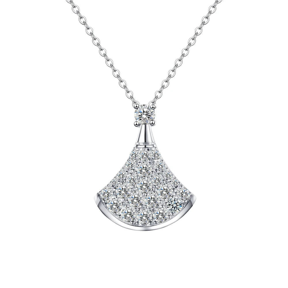 Fan-Shaped Moissanite Necklace