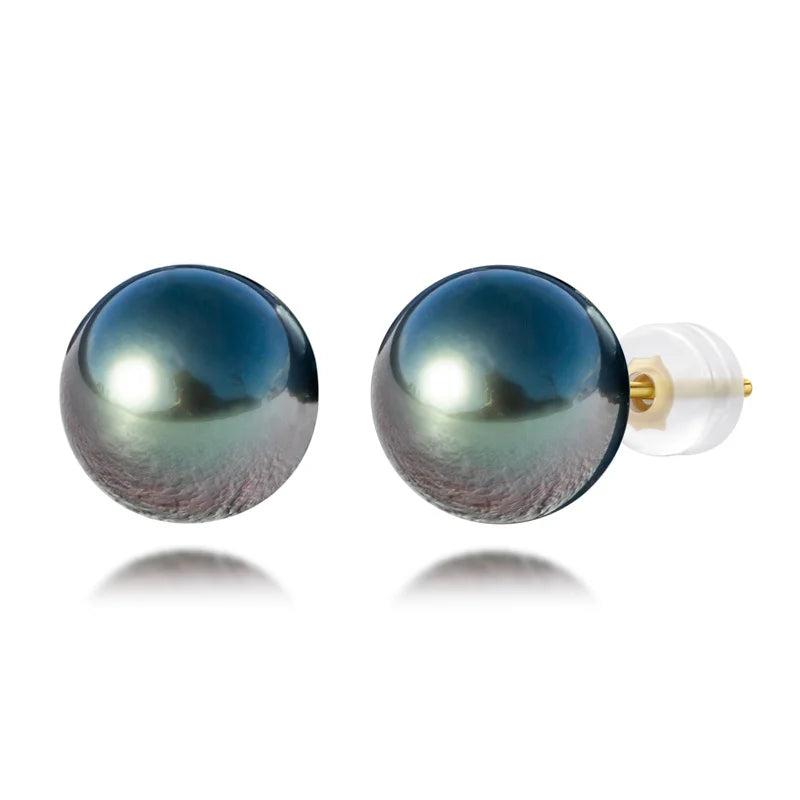 AnuJewel 18K Gold Tahitian Pearl Earrings