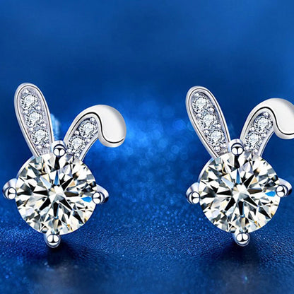 Moissanite earrings in natural light