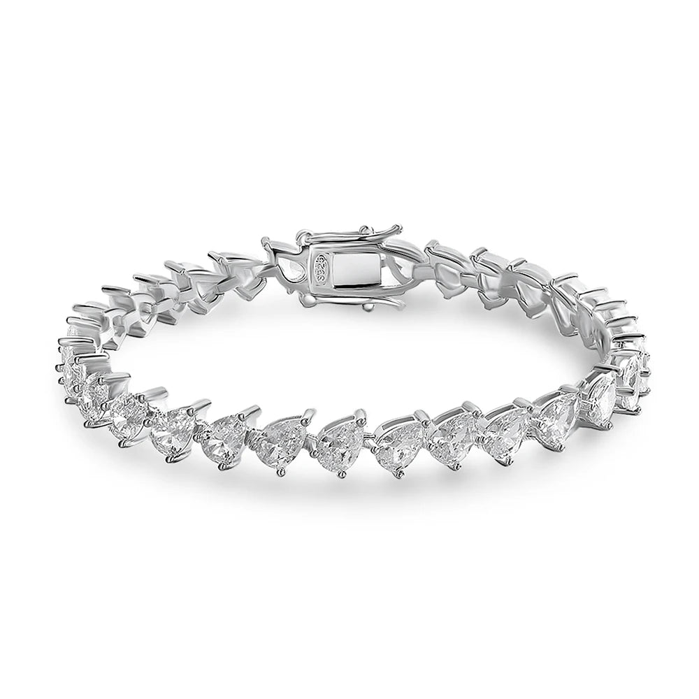 Handmade details of the tennis bracelet