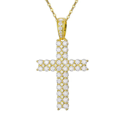 Moissanite Cross Pendant Necklace