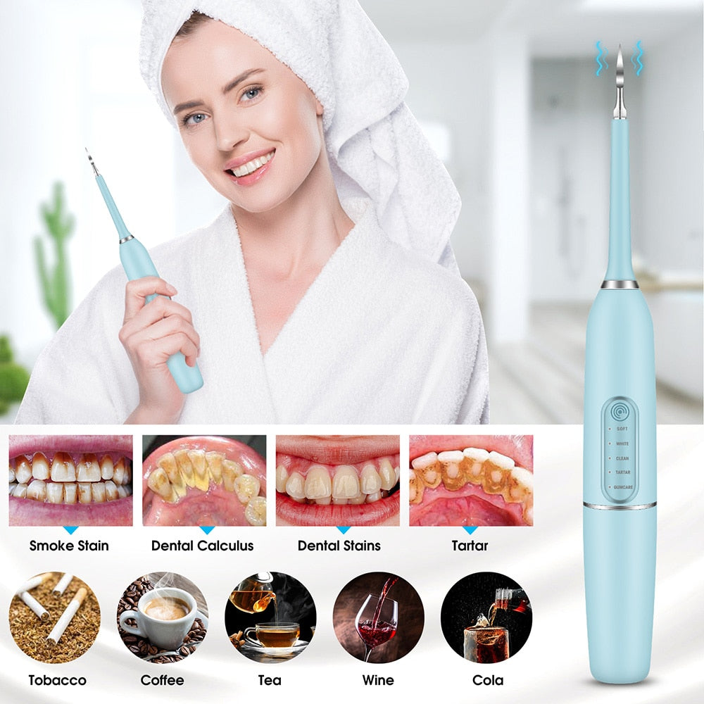Ultrasonic Electric Sonic Dental Scaler Stain Tartar Calculus Remover Teeth Whitening Cleaning Waterproof Electric Toothbrush - AGTC