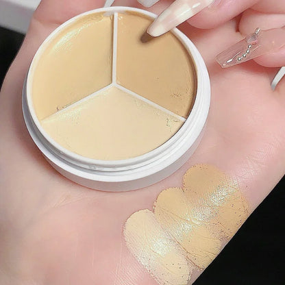 Flawless Coverage Trio: 3 Colors Concealer Cream Palette - Full Coverage for Acne, Dark Circles, and Contour - Elevate Your Korean Makeup Glam! - AGTC