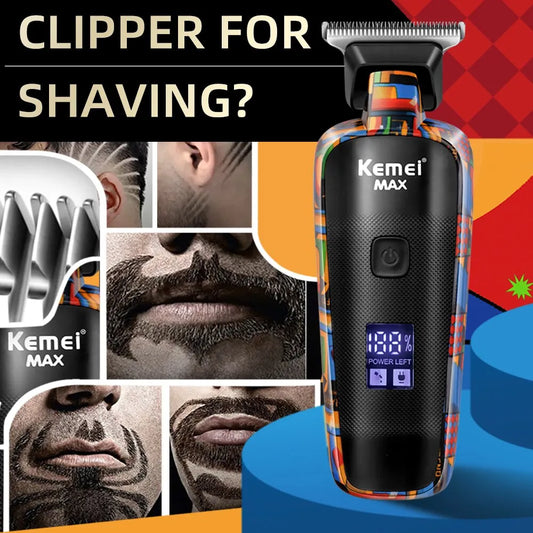 Kemei-5090 Digital Display Professional Barber Pusher | Men’s Hair Clipper - AGTC
