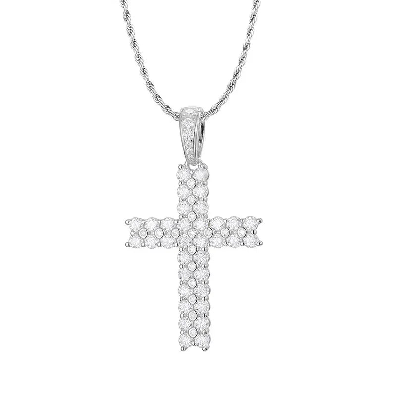 Moissanite Cross Pendant Necklace