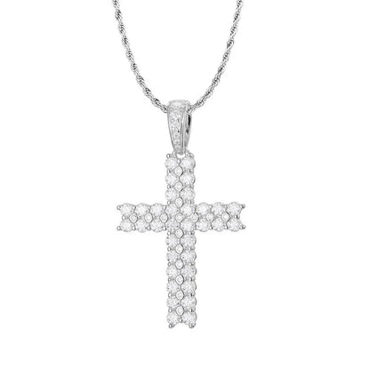 Moissanite Cross Pendant Necklace