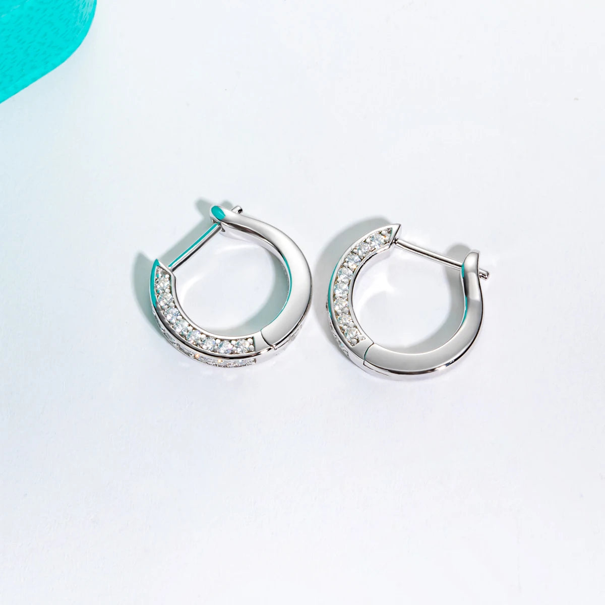 Earrings on a white background