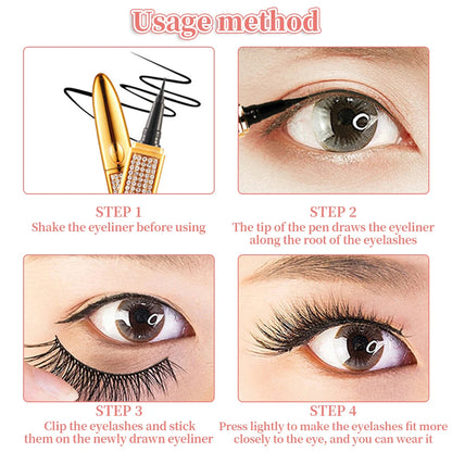 Magnetic-Free Glam: Waterproof Self-Adhesive Eyeliner Pen for Effortless False Eyelashes Application - AGTC