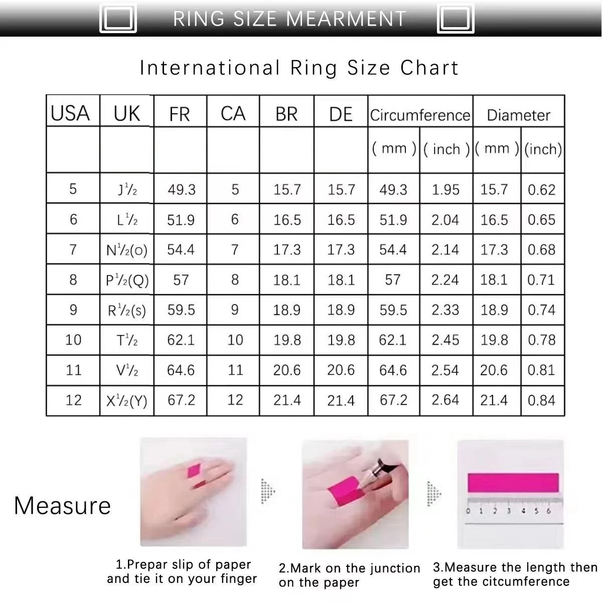 Ring Size Chart