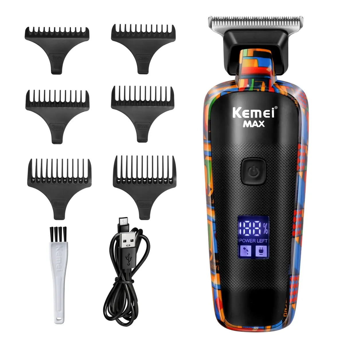 Kemei-5090 Digital Display Professional Barber Pusher | Men’s Hair Clipper - AGTC