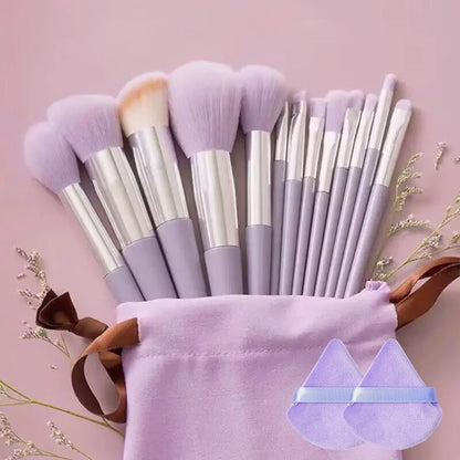 Flawless Beauty: 13pcs Soft Makeup Brushes for Exquisite Powder Blending - Meticulously Crafted for Women - AGTC