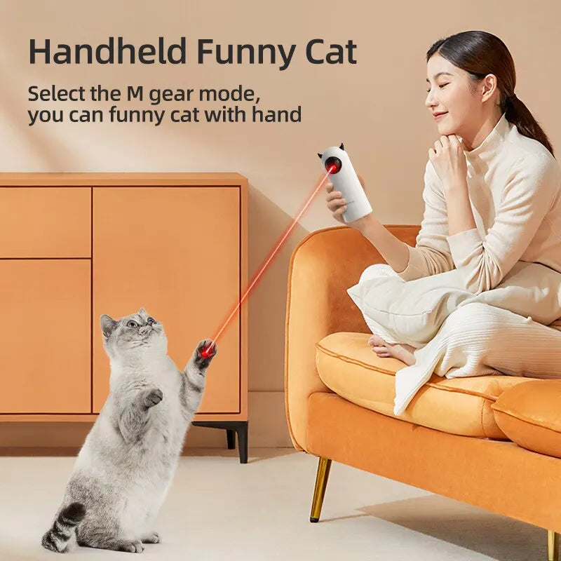 Handheld cat toy in action