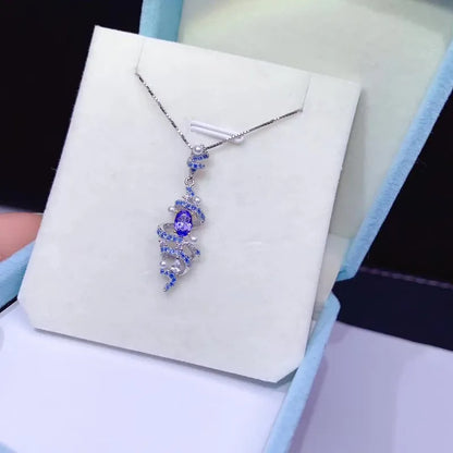 Tanzanite Clavicle Chain Necklace 