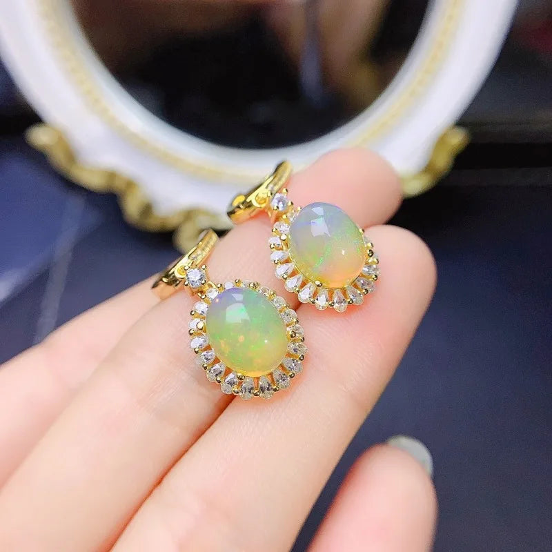 Natural opal earrings