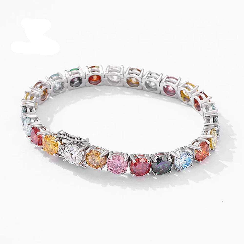 Dopamine Color Moissanite Tennis Bracelet