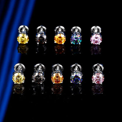 Colorful Moissanite Screwback Earrings