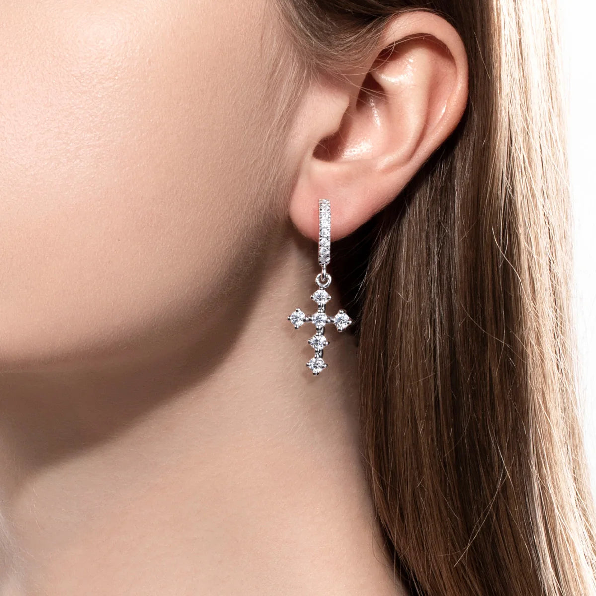 Earring on a model's ear