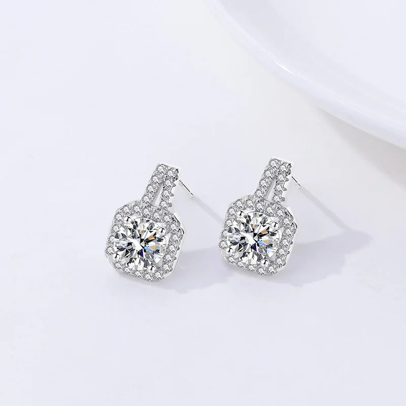 Earrings against a white background