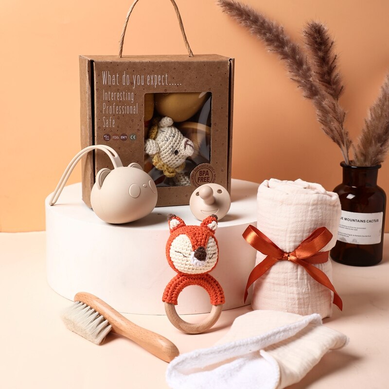 Baby Bath Set with Pacifier Crochet Rattle Set - AGTC
