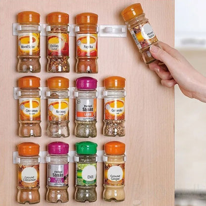 Kitchen Bliss: Spice Rack Organizer with 1/2/3/4 Layers - Wall or Cabinet Door Hanging, Complete with Clip Hooks Set for Neat Spice Jar Storage. Essential Kitchen Accessories! - AGTC