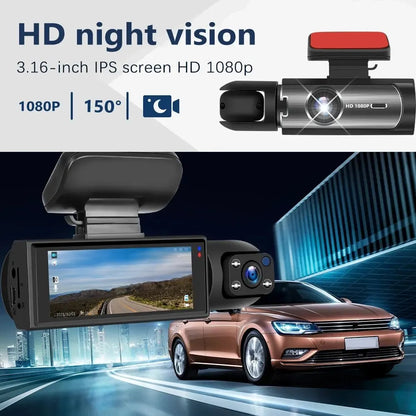 Car DVR Wide-angle 2-record High-definition Night Vision 1080P Driving Recorder - AGTC