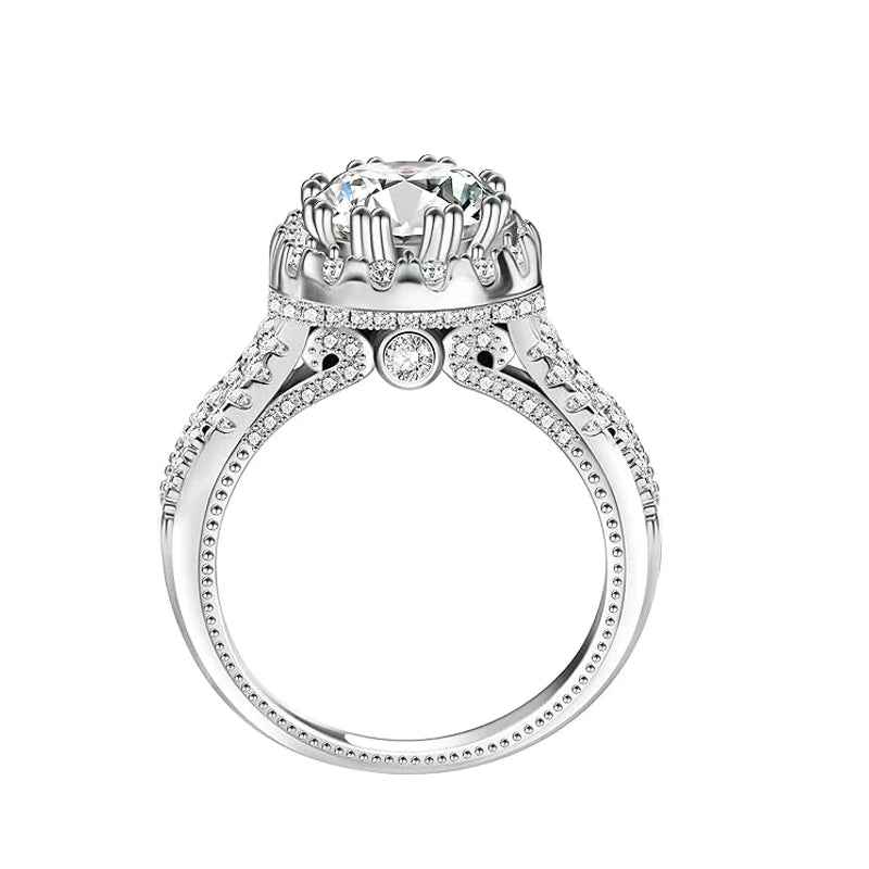 Side view showing Moissanite sparkle