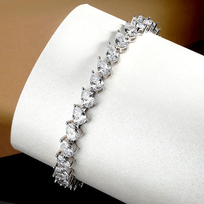 Pear Cut Moissanite Tennis Bracelet 