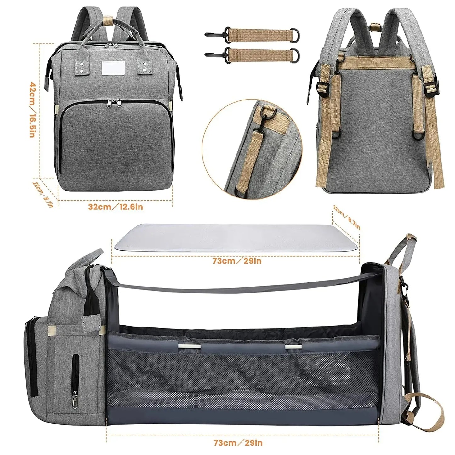 Smart Mom, Happy Baby: Diaper Bags for Moms - Maternity Travel Essentials, Nappy Changing Backpack with Stroller Organizer, Perfect for On-the-Go! - AGTC