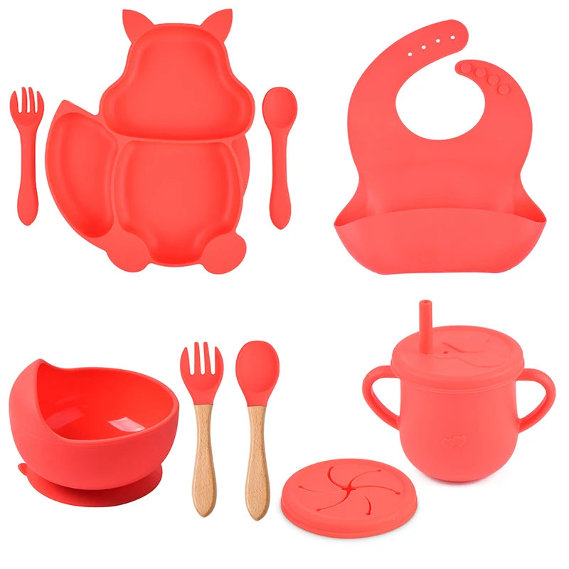 Silicone Baby Dinnerware Set - Orange
