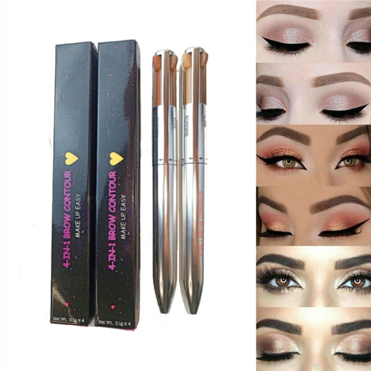 Versatile Glam: 4-in-1 Multi-Effect Eyeliner and Eyebrow Pencil - Long Lasting, Waterproof, Your All-in-One Makeup Essential! - AGTC