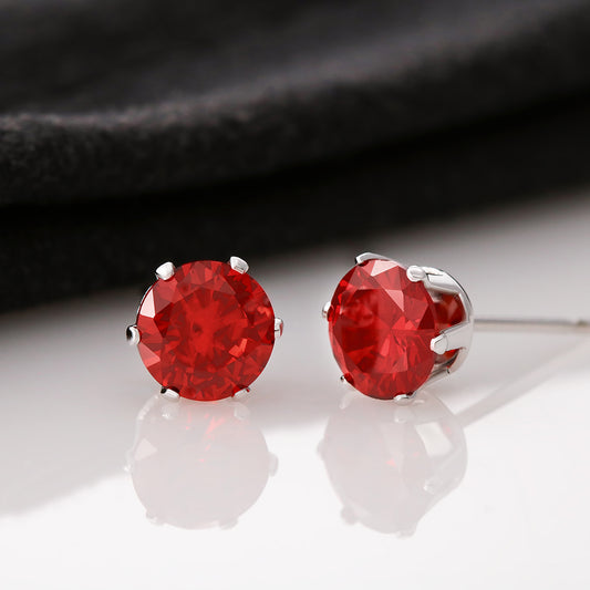 Red Cubic Zirconia Earrings - AGTC