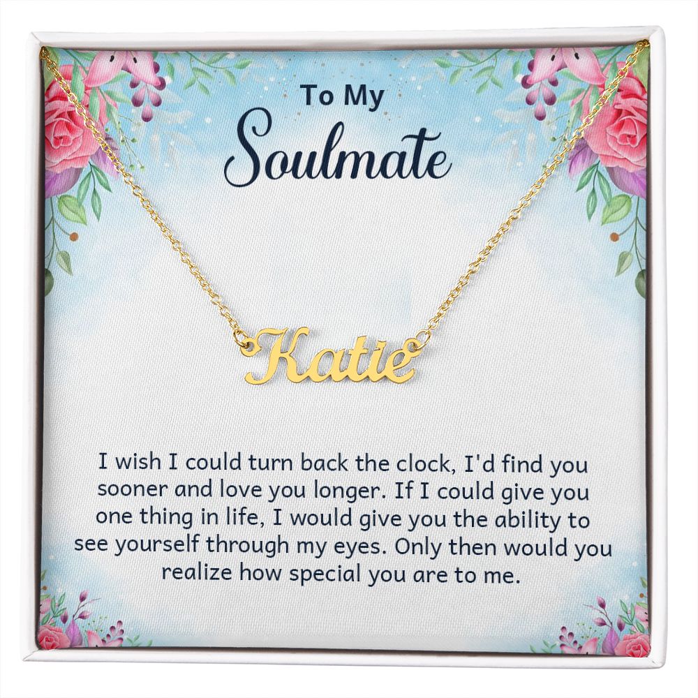 Cute necklace with customised name with a message to your love. - AGTC