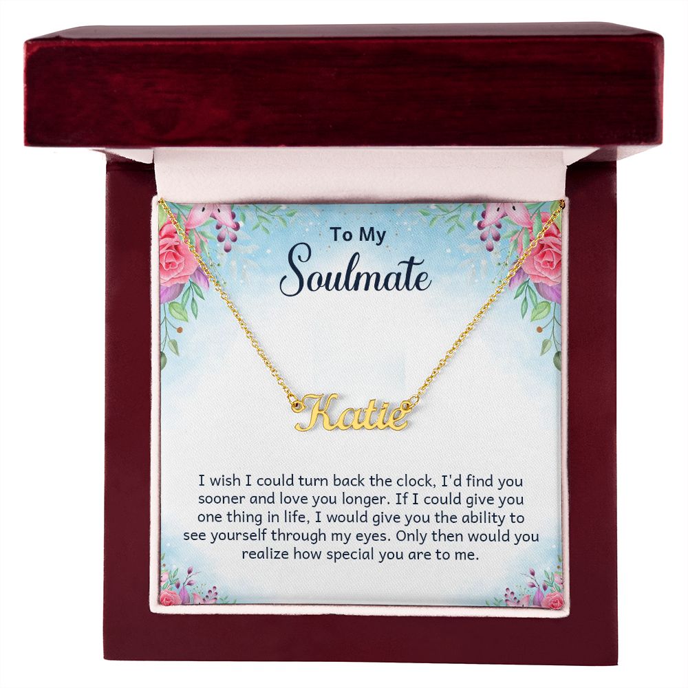 Cute necklace with customised name with a message to your love. - AGTC