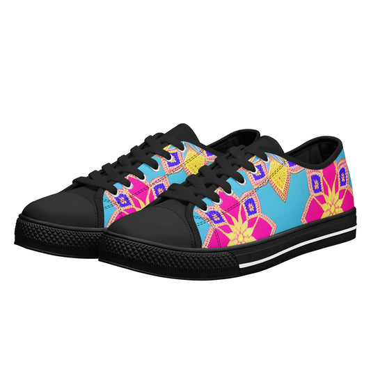 Flower Power! Womens Lightweight Low-Top Canvas Shoes | Breathable, Comfortable, and Stylish - AGTC