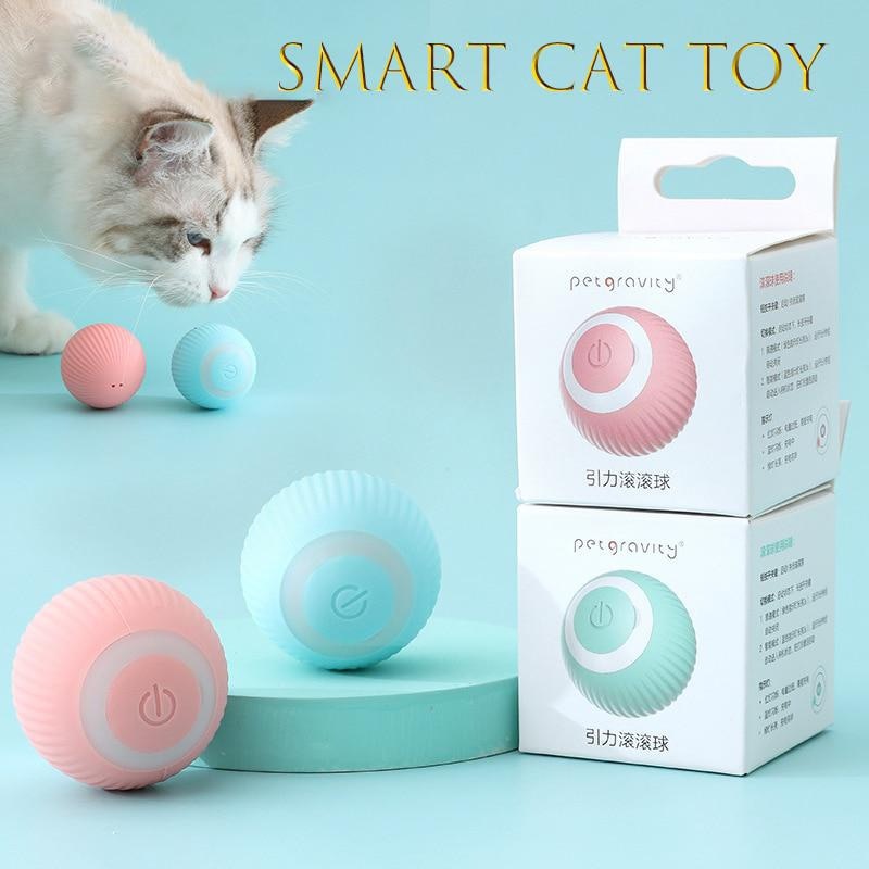 Smart Cat Toys Automatic Rolling Ball Electric Cat Toys Interactive For Cats Training Self-moving Kitten Toys Pet Accessories - AGTC