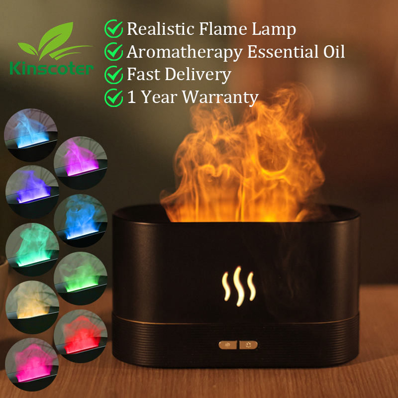 Kinscoter Aroma Diffuser Air Humidifier Ultrasonic Cool Mist Maker Fogger Led Essential Oil Flame Lamp Difusor - AGTC