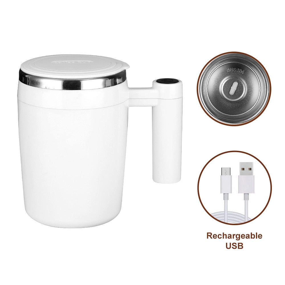 Rechargeable Automatic Magnetic Stirring Mug - Lazy Coffee Mug with Lid for Home, Office, and Travel - AGTC